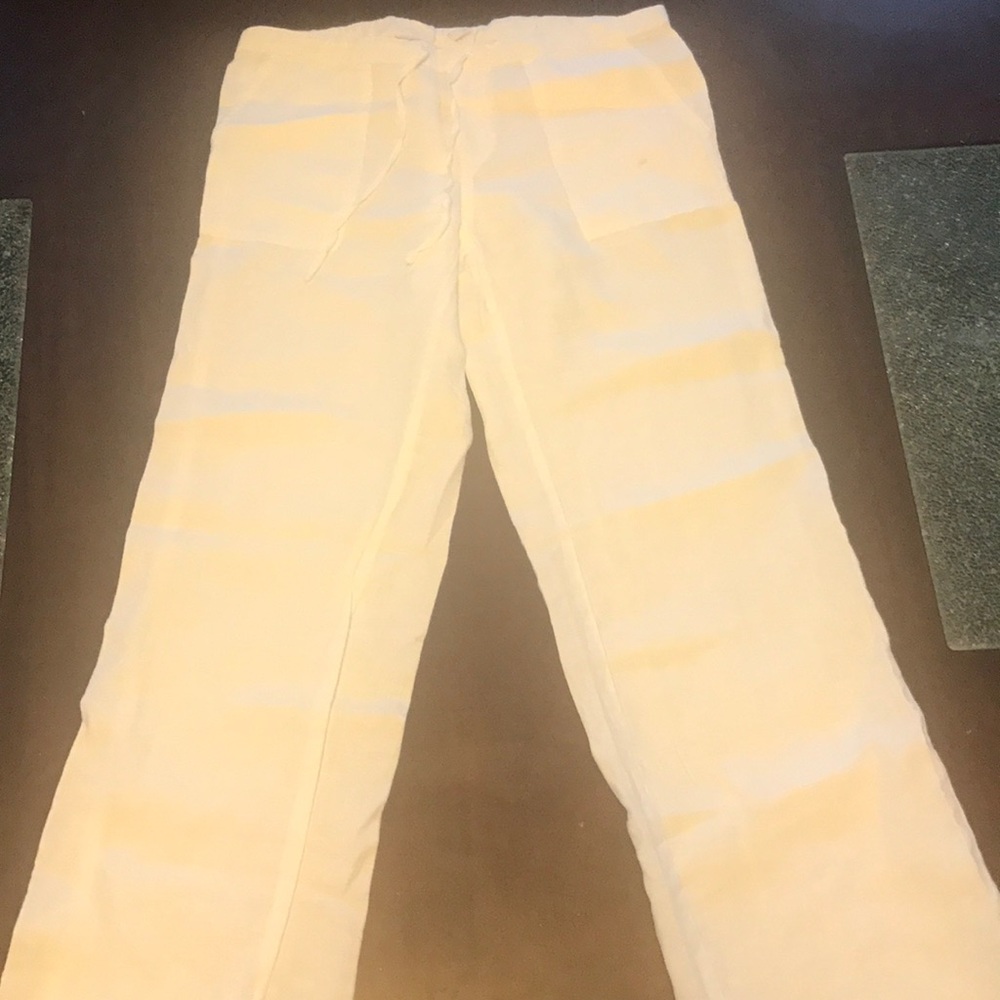 London Jean White Linen Pant in size 2